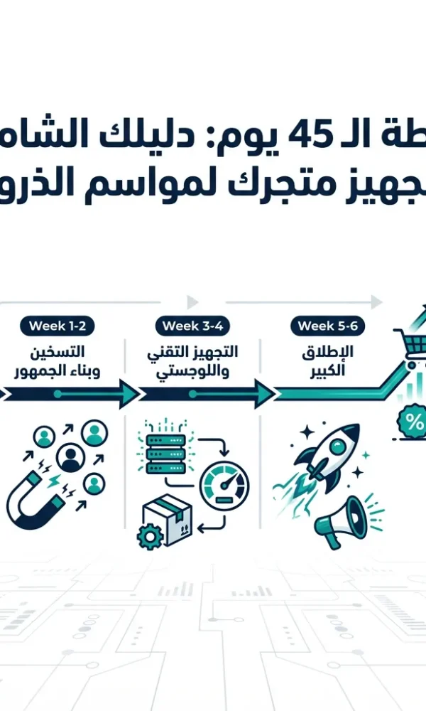 خطة الـ 45 يوم دليلك الشامل لتجهيز المتجر لمواسم الذروة (الجمعة البيضاء ورمضان)