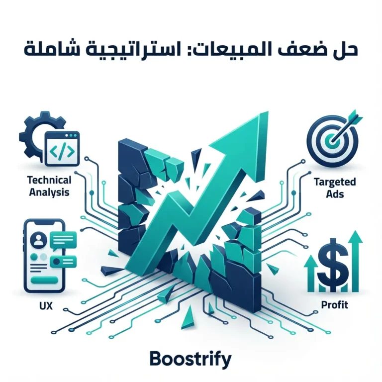 حل ضعف المبيعات في المتجر الإلكتروني بشكل نهائي: استراتيجيات متقدمة (منهج Boostrify)